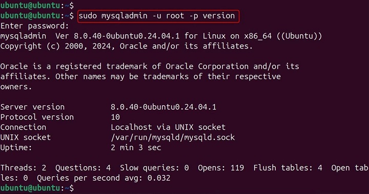 mysqladmin Command in Linux10