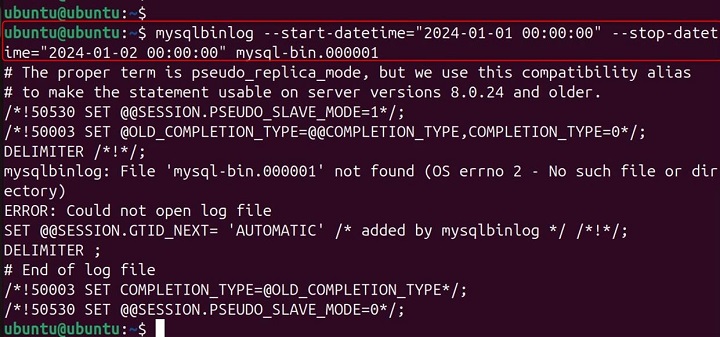 mysqlbinlog Command in Linux6