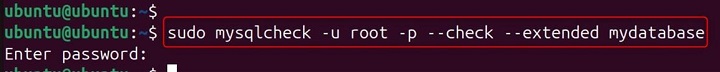 mysqlcheck Command in Linux12