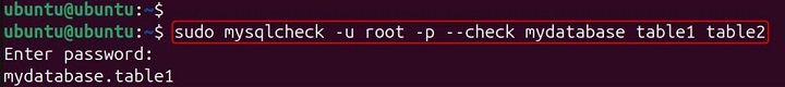 mysqlcheck Command in Linux7