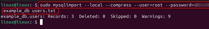 mysqlimport Command in Linux3