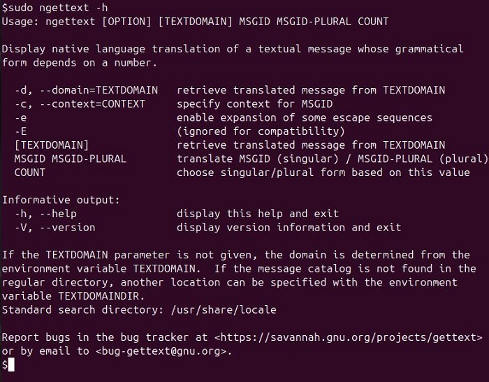 ngettext Command in Linux5