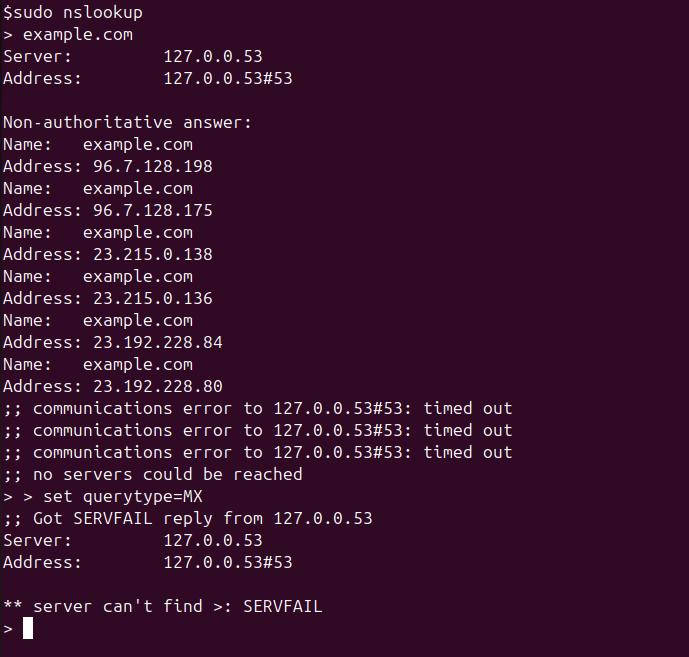 nslookup Command in Linux7