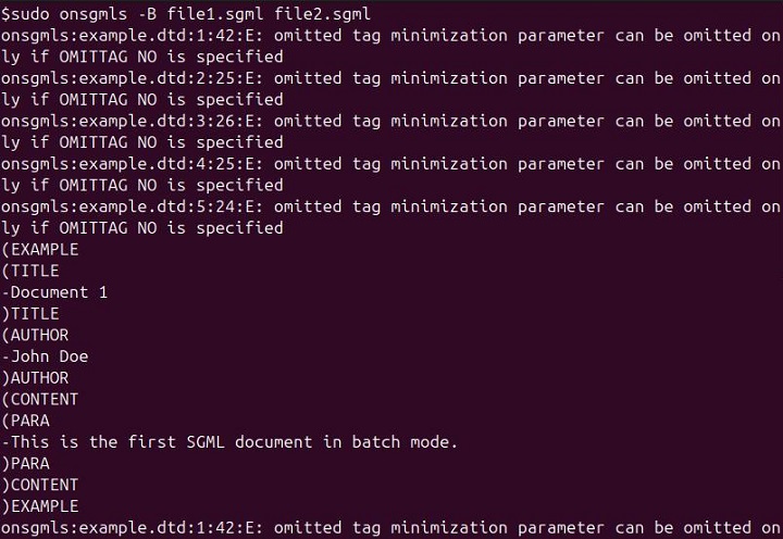 onsgmls Command in Linux5