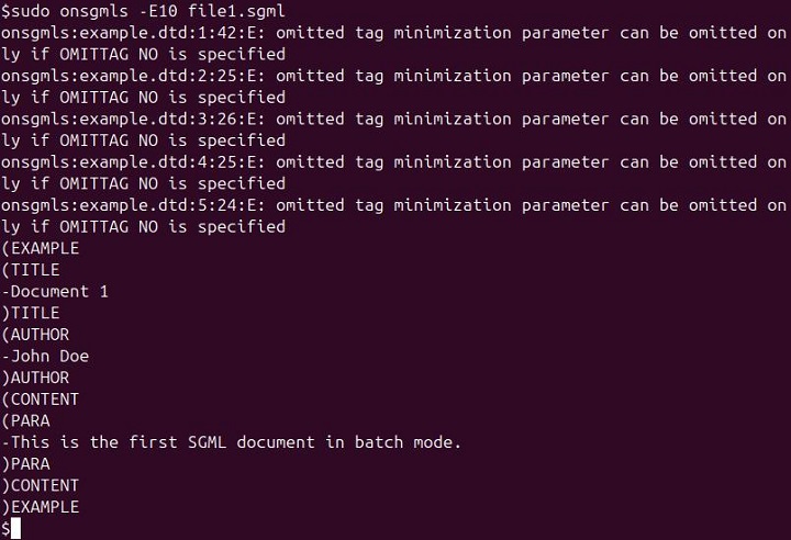 onsgmls Command in Linux6