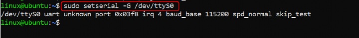 Outputting Configurations for Reuse Using setserial