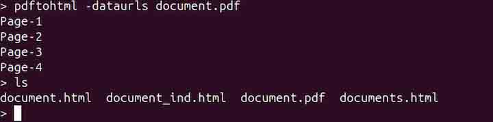 pdftohtml Command in Linux4