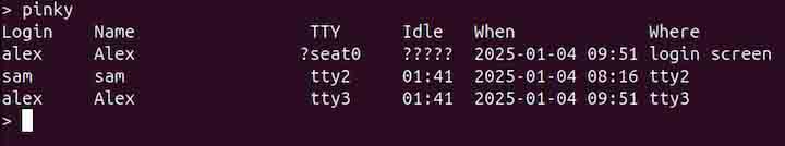 pinky Command in Linux1