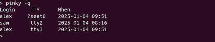 pinky Command in Linux8