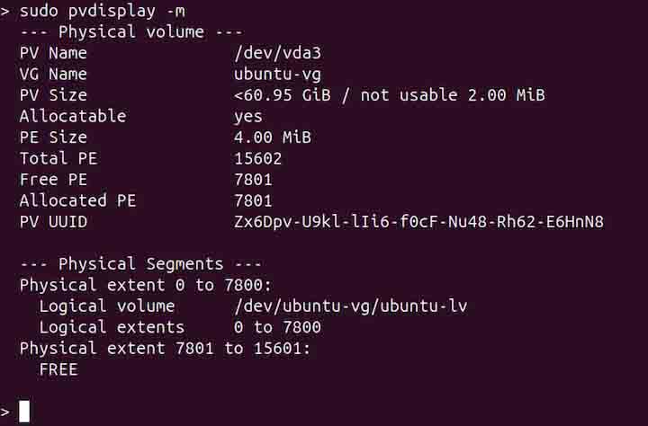 pvdisplay Command in Linux5
