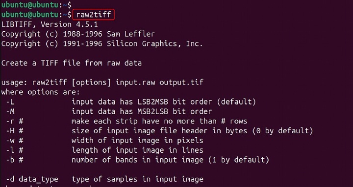 raw2tiff Command in Linux2