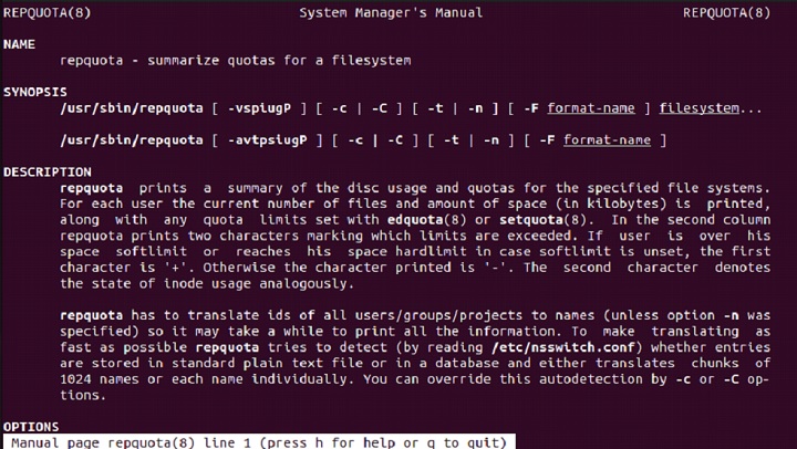 repquota Command in Linux1