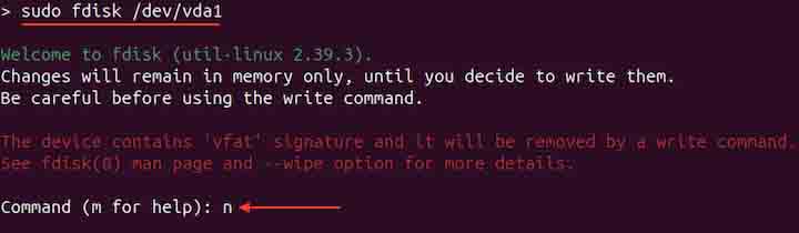 Resizing a Partition Using fdisk