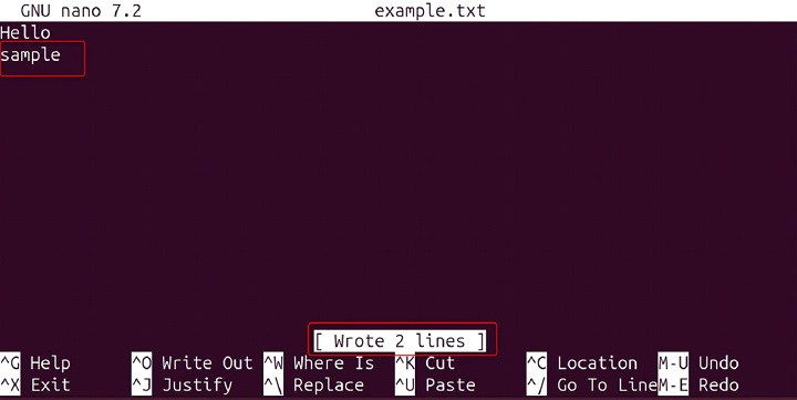 rnano Command in Linux10