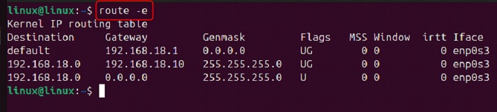 route Command in Linux5