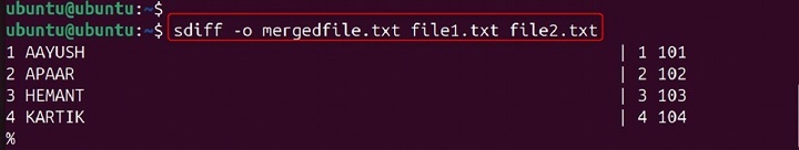 sdiff Command in Linux10