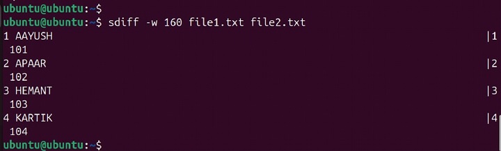 sdiff Command in Linux11