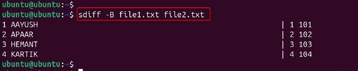 sdiff Command in Linux4