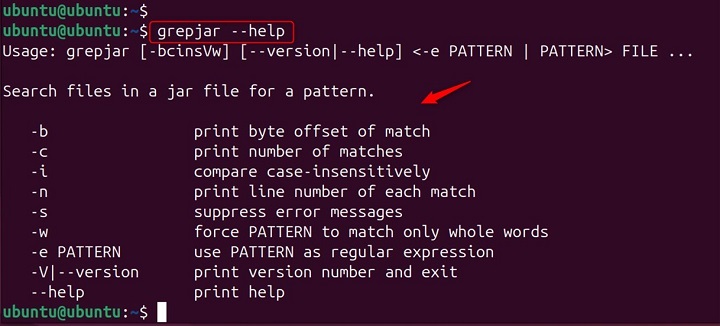 Searching for specific pattern Using grepjar2