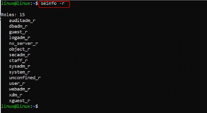 seinfo Command in Linux5