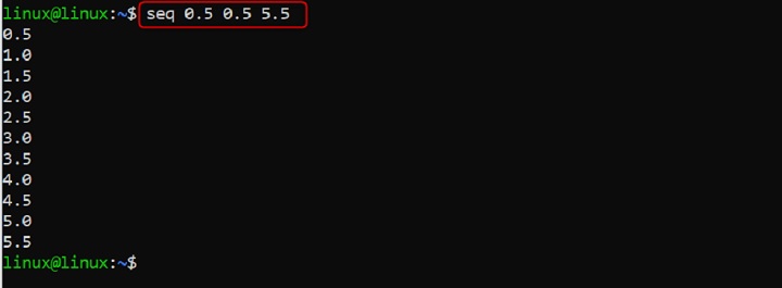 seq Command in Linux5