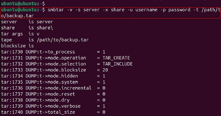 smbtar Command in Linux8