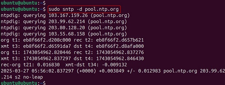 sntp Command in Linux4