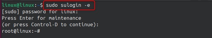 sulogin Command in Linux2