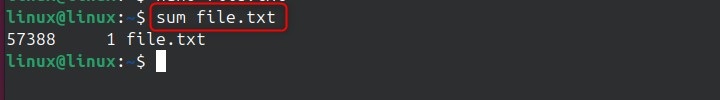 sum Command in Linux1