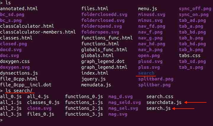 Tag and Search-Index Files through doxygen 3
