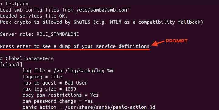 testparm Command in Linux1