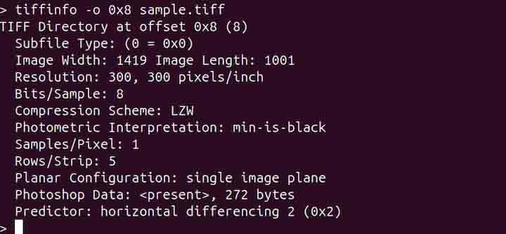 tiffinfo Command in Linux5
