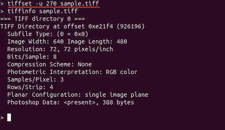 tiffset Command in Linux4