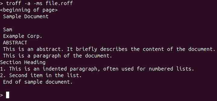 troff Command in Linux2