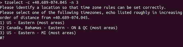 tzselect Command in Linux3