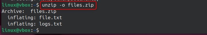 unzip Command in Linux4
