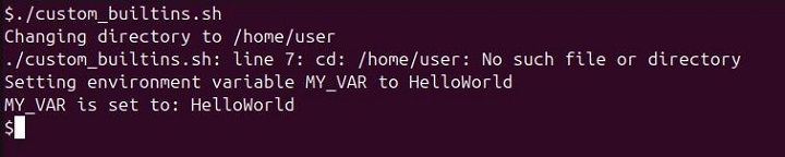 Using buitin in Bash Script