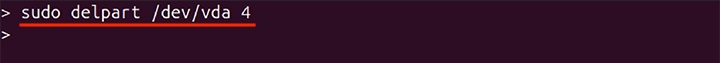 Using delpart Command in Linux 5