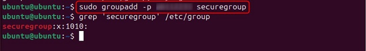 Using Encrypted Password for New Group
