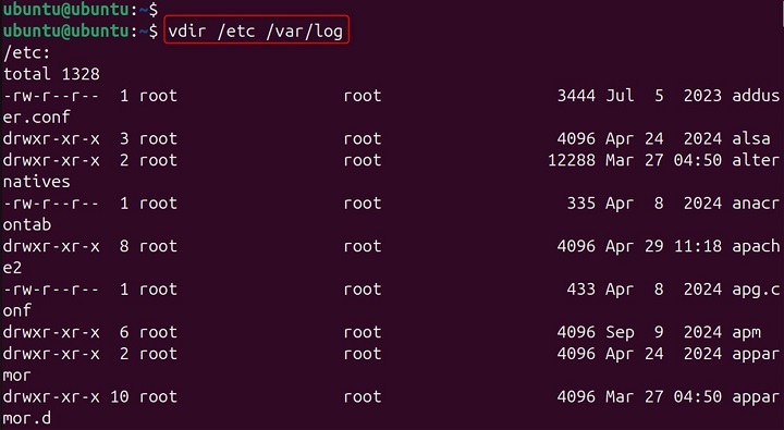 vdir Command in Linux4