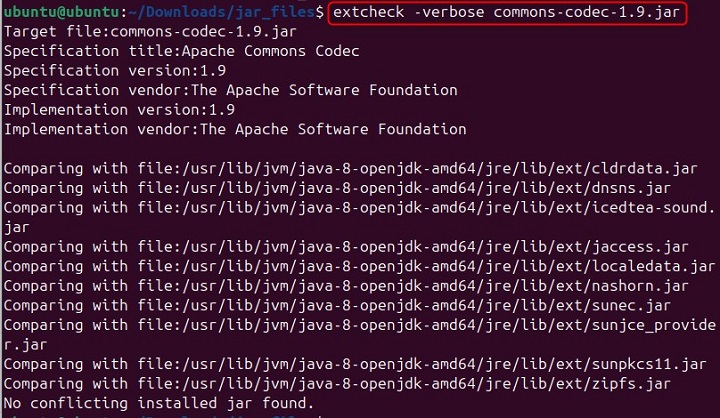 Verbose Output Using extcheck Command