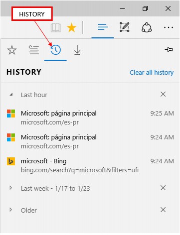 Reviewing Browsing History
